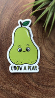 Kiss and Punch - 3 Inch Grow a Pear Pun Vinyl Sticker