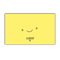 Kiss and Punch - Mini Notecard Set of 60 - Yellow Smiley Face Grid