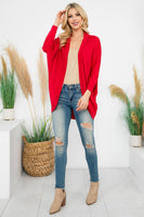 Perfect Peach - YMC30006V-SOLID DOLMAN SLEEVE OPEN CARDIGAN WITH SIDE POCKET: XL / Aloe