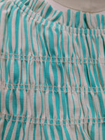 ADORA LA - T0492X - FRONT SHIRRING LINEN STRIPE PLUS BLOUSE: 3XL / MINT