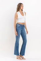 VERVET by FLYING MONKEY - MID RISE CLEAN CUT RAW HEM ANKLE BOOTCUT JEANS T6204: WELL-ROUNDED / 32