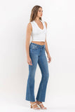 VERVET by FLYING MONKEY - MID RISE CLEAN CUT RAW HEM ANKLE BOOTCUT JEANS T6204: WELL-ROUNDED / 29