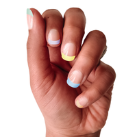 Ivy & Ash - Sidewalk Chalk Tips | Colorful Pastel French Tip Nail Wrap