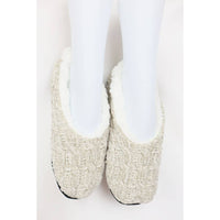 Love and Repeat - Cable Knit Fuzzy Slipper Socks: MIX COLOR / ONE