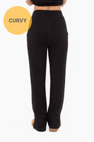 Mono B - CURVY Elevated Wide Leg Lounge Pants: Black / 1XL:2XL:3XL (2:2:2)