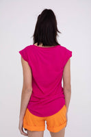 Mono B - V Tee with Curved Hem: S:M:L (2:2:2) / COOL PINK