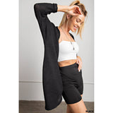 Kori - Western inspired open front cardigan: S / BLACK