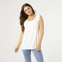 COCO + CARMEN - Maeve Tank with Cap Sleeve Ruffle: XXL / White