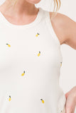 AND THE WHY - ATW15553 - Lemon Embroidered Tank Top: L / White