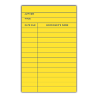 Kiss and Punch - Mini Notecard Set of 60 - Library Card (Yellow)