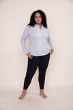 Mono B - CURVY Leopard Print Half-Zip Pullover: XL:1XL:2XL:3XL (2:2:1:1) / BLUSH