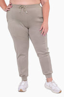 Mono B - CURVY Cuffed Joggers with Zippered Pockets: XL:1XL:2XL:3XL (2:2:1:1) / IVY GREEN