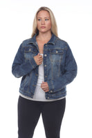 Plus Size Classic Denim Jacket: 2X