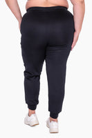 Mono B - CURVY Cuffed Joggers with Zippered Pockets: XL:1XL:2XL:3XL (2:2:1:1) / IVY GREEN