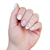 Ivy & Ash - Cherry Bomb | Retro Cherry Print Pink Check Nail Wrap Set