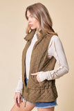 QUILTED VEST - 10295J-1: S / OLIVE