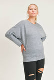 Mono B - CURVY Dolman-Sleeved Top: Natural / 1XL:2XL:3XL (2:2:2)