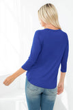 Perfect Peach - YMT20073V-3/4 SLEEVE ROUND HEM SOLID TOP: M / Mauve Dusty