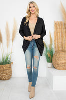 Perfect Peach - YMC30006V-SOLID DOLMAN SLEEVE OPEN CARDIGAN WITH SIDE POCKET: L / Aloe