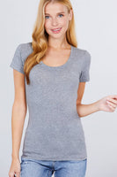 42POPS - ...Fitted Basic Scoop Neck Tee: L / HCH-charcoal grey-96370