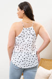 Blu Pepper - PLUS BRUSH STROKE HALTER TOP: IVORY