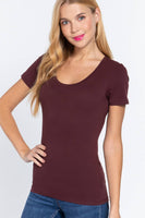 42POPS - ...Fitted Basic Scoop Neck Tee: L / Black-7436