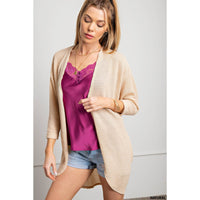 Kori - Western inspired open front cardigan: L / BRICK