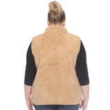 Plus Size Zip up sherpa vest: 2X / Sheep Grey