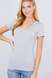 42POPS - ...Fitted Basic Scoop Neck Tee: S / HCH-charcoal grey-96370