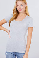 42POPS - ...Fitted Basic Scoop Neck Tee: L / HCH-charcoal grey-96370