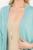 Perfect Peach - YMC30006V-SOLID DOLMAN SLEEVE OPEN CARDIGAN WITH SIDE POCKET: L / Aloe