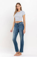 VERVET by FLYING MONKEY - HIGH RISE STRETCH SLIM STRAIGHT JEANS V3046: MOONLIGHT / 32