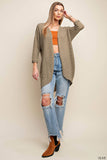 Kori - Western inspired open front cardigan: L / BLACK