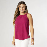 COCO + CARMEN - Celeste Gauze Tank: S/M / Navy