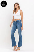 VERVET by FLYING MONKEY - PLUS SIZE MID RISE CLEAN CUT HEM BOOTCUT JEANS T6204-P: WELL-ROUNDED / 16