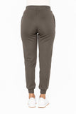 Mono B - Cuffed Joggers with Zippered Pockets: S:M:L (2:2:2) / BLACK OLIVE