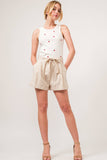 AND THE WHY - ATW15555 - Strawberry Embroidered Tank Top: M / White