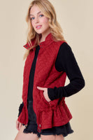 Doe and Rae - QUILTED VEST - 10295J-1: M / FOREST