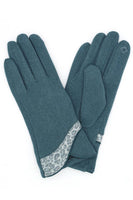 Leopard Pattern Print Trim Gloves: Gray