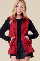 Doe and Rae - QUILTED VEST - 10295J-1: L / FOREST