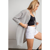 Kori - Western inspired open front cardigan: M / BLACK