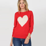 42POPS - ..Sweet heart valentine fitted pullover sweater: M / BLUSH/GREY-23026