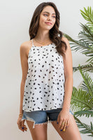 Blu Pepper - BRUSH STROKE HALTER TOP: IVORY