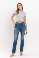 VERVET by FLYING MONKEY - HIGH RISE STRETCH SLIM STRAIGHT JEANS V3046: MOONLIGHT / 31