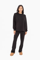 Mono B - Elevated Wide Leg Lounge Pants: S:M:L (2:2:2) / Black