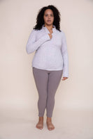 Mono B - CURVY Leopard Print Half-Zip Pullover: XL:1XL:2XL:3XL (2:2:1:1) / BLUSH