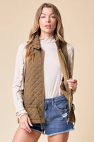 QUILTED VEST - 10295J-1: M / OLIVE