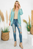 Perfect Peach - YMC30006V-SOLID DOLMAN SLEEVE OPEN CARDIGAN WITH SIDE POCKET: XL / Aloe