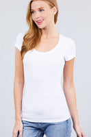 42POPS - ...Fitted Basic Scoop Neck Tee: M / WHT-White-409