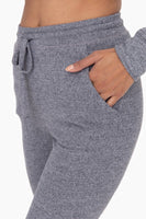 Mono B - Brushed Hacci Lounge Joggers: S:M:L (2:2:2) / 2TONE MOCHA